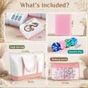 Soulchen 1.2 Inch Engraved American Mahjong Tile Set, 168 Mahjong Tiles with Bag, Portable Canvas Tote Bag & 4 Dice Beginners & Enthusiasts Adult Game Collection Gift(Pink)