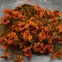 6 Pcs Artificial Hanging Mums Flowers Outdoor, Orange UV Resistant Fake Hanging Fall Plants for Outdoor Planter Patio Front Door Window Autumn Decoration (6, Orange)