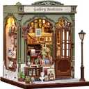 CUTEBEE Book Nook Kit - DIY Miniature House Dollhouse Kit for Adults, Booknook Library Bookstore Tiny House Bookshelf Decor 3D Wooden Puzzle, Gifts for Family and Friends (Gallery Bookstore)