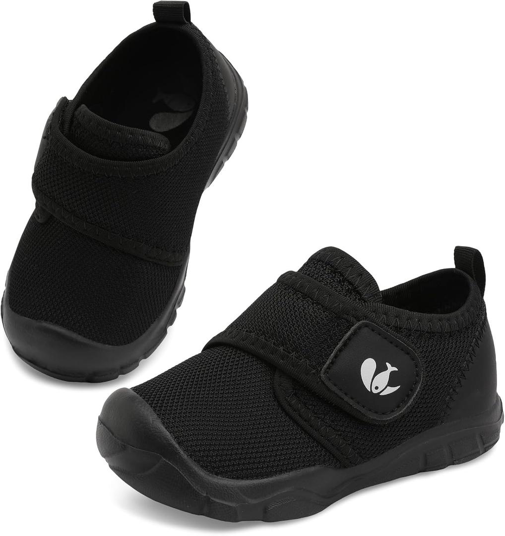 FEETCITY Toddler Shoes Boys Girls Toddler Slip On Sneakers Kids Tennis Shoes Sports Shoes Walking Shoe (Black) 20