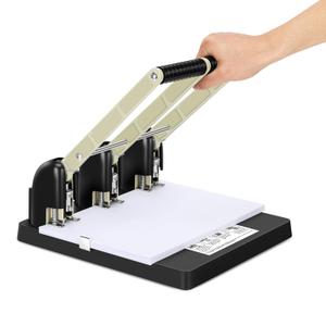 Heavy Duty 3 Hole Punch, Labor-Saving Handle, Punches up to 150 Sheets of Paper for Schools, Print Stores and Corporations, for Binders with Ergonomic