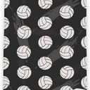 Volleyball Throw Blanket, Polyester, 50"x40", Black, Unisex, Kids & Adults, Volleyball Print, Cozy, Lightweight, Perfect for Bed & Couch