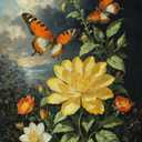 ldazao Butterfly Paint by Numbers Kit for Adults Flower Adult Paint by Number Kits Adults' Paint-by-Number Kits Canvas Painting Kit for Beginner Oil Painting Kits for Gift Home Wall Decor 16x20 Inch (SZ002)