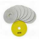 SHDIATOOL 8Pcs 4 Inch Diamond Wet Polishing Pads with White Bond Grit 200 Sanding Pads Grinding Pads for Marble Granite Stone