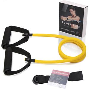 Resistance Bands with Handles for Working Out Women and Men, Exercise Bands with Door Anchor, Stretch Bands for Home Workouts, Simple Guide Included (Extra light-yellow-10 lbs)
