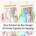 Bra Hanger for Closet, Tank Top Organizer 20 Hooks Capacity Foldable Wood Space Saving Hanger Closet Organizers and Storage for Dorm & Apartment for Tank Top, Hats etc.-2 Pack