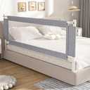 Bed Rail Guard for Toddlers, 1-Piece Adjustable Height Baby Bed Rail, Kids Safety Guard Rails for Twin Full Queen King Size (Gray, 1 Side:60") 