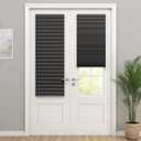 LazBlinds Cordless Cellular Shades for French Doors, No Drill French Door Blinds for Privacy, Blackout Light Blocking Honeycomb Shades for Sliding Doors Front Door Patio, 1 Pack, 25" W x 70" H, Black