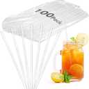 100 PCS Clear Plastic Disposable Drinking Straws 7.75" x 0.24", Unwrapped Straws Plastic for Party, Home, Travel BPA-Free, Value Pack, Made in USA