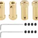 uxcell Hex Coupler 5mm Bore Motor Hex Brass Shaft Coupling Flexible Connector for Car Wheels Tires Shaft Motor 4pcs