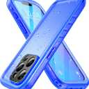 SPORTLINK Compatible with iPhone 13 Pro Waterproof Shockproof Case with Built in Screen Protector - Full Body Heavy Duty Dustproof Rugged 360 Full Sealed Protective Cover 6.1 Inch (Blue) (for iPhone 13 Pro)