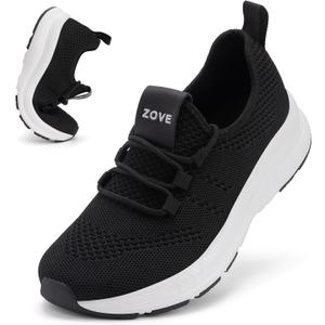 ZOVE Wide Toe Box Shoes Women Extra Wide Width Sneakers Ultra Light Road Running Shoes Non-Slip Tennis Sneakers Breathable Walking Athletic (Black)