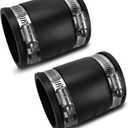 Flexible PVC Pipe Coupling with Rubber Hose Clamps for Flex Coupling 2 Inch Nominal Pipe Drain Repair,Dust Hose,Plumbing Connection,Cast Iron,Plastic Pipe UpgradePVC Condensate plumbing rubbercoupling