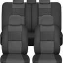 BDk Faux Leather Car Seat Cover Full Set - Front & Rear Split Bench Charcoal Seat Covers For SUV & Truck Seat Covers, Airbag Compatible - Protective Seat Covers for Car Seats & Car Accessories