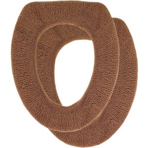 Soft Toilet Seat Cover - Plush & Thick Fabric Toilet Seat Warmer for Round & Elongated 14x18 Toilet Seats - Reusable, Machine-Washable, Easy-Install - Gift-Ready Packaging - Cocoa Brown