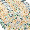 Leaves Placemats,Colourful Graffiti Table Mats Set of 6,12x18 Inch,Waterproof Oil-Proof Washable and Reusable Linen placemats Holiday Party Kitchen Table Decorations