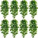 BLEUM CADE Fake Hanging Plants, 8pcs Artificial Hanging Plant, Faux Pothos Vines Greenery for Wall Home Living Room Office Indoor Outdoor Decor (No Baskets)