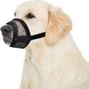 Flintstone Muzzle for Medium Sized Dog - Soft Mesh Dog Muzzle Medium Sized Dogs | Breathable and Adjustable Muzzles to Prevent Biting Chewing Grooming | No Bark Muzzlle M 6.3-7.9