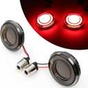 DREAMIZER Motorcycle 1156 Led Turn Signal Lights Front Rear 2 Inch Bullet Smoked Lens Daytime Running Lights Brake Lights Compatible with Harley Softail Touring Dyna Sportster Road King Electra Glide