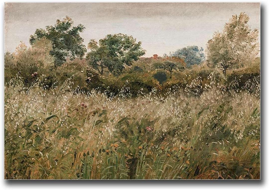 InSimSea Framed Canvas Wall Art Vintage Decor, Wildflower Field Vintage Wall Art Canvas Prints, Modern Farmhouse Bathroom Home Wall Decor, 16"x24" (Champ Fleuri)