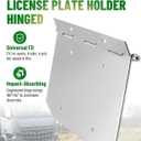 License Plate Holder with Hinge - Mirror Chrome Oversized 15"x7.4" Bracket for Semi Trucks & Trailers, Rustproof, Universal 7" Slots (1 Unit)