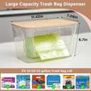 Trash Bag Dispenser, 2 Pack Extra Large Acrylic Trash Bag Holder with Bamboo Lid, Stackable Garbage Bag Holder Dispenser for Kitchen, Trash Bag Organizer for Under Sink, Bathroom, Laundry Room