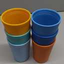 10 oz Wheat Straw Cups with Lids and Silicone Straws, Unbreakable Drinking Glasses, Plastic Cups for Kitchen, Small Tumbler Cups with Cleaning Brush, BPA Free, Dishwasher & Microwave Safe, 6 Pack