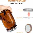 SUT Amber Wide Mouth Mason Jars 32 oz,9 Pack Quart Mason Jars With Airtight lids and Bands,Canning Jars 32 oz for Preserving,Meal Prep,Overnight Oats,Fermenting