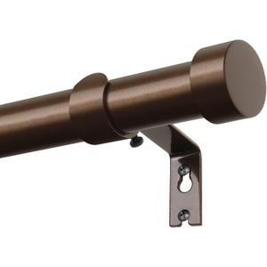 KAMANINA Bronze Curtain Rods 32 to 144 Inch (2.6-12 Feet), 1 Inch Heavy Duty Window Curtain Rod, Modern Adjustable Drapery Rods with End Cap (32"-144")