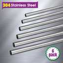 YTKavq 3/4"OD 304 Stainless Steel Tubing, 1.5mm Wall Thickness, 12 Inch Length Round Metal Tube for Industrial, Automotive, and Plumbing Applications(2 Pac)