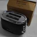 Mueller Retro Toaster 2 Slice with 7 Browning Levels and 3 Functions: Reheat, Defrost & Cancel, Stainless Steel Features, Removable Crumb Tray, Under Base Cord Storage, Black
