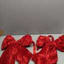 Large Plush Velvet Bows Set of 2 16-Inch Christmas Bow Tree Topper for Christmas Tree Decoration Door Window Decor (Burgundy)