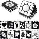 URMYWO Black and White Tummy Time High Contrast Newborn Toys 0-3 Months, Soft Baby Book, Visual Stimulation Montessori Sensory Infant Toys 0-6-12 Months, Shower Gift for Boys Girls