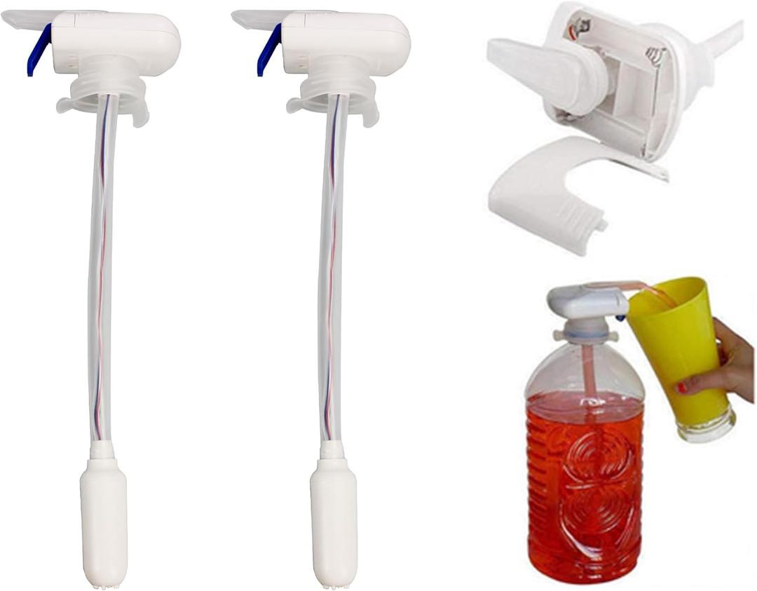 2 pack Magic Electric Automatic Fridge Tap Drink Straw Coke TV Beverage Coke Dispenser for Bottle Jug Spout Gallon Juice Beer Spill Proof Pump Milk Gallon Pump Dispenser for Home and Kitchen