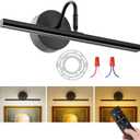 Picture Light Hard-Wired 16.5" Wall Lights for Pictures with Remote, Dimmable 3CCT Light Over Picture Frame, Gallery Art Poster Light for Artwork, 2700K-6500K Warm Nature White, 15W, 1200LM (Black)