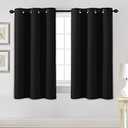 H.VERSAILTEX Blackout Curtains for Bedroom Thermal Insulated Room Darkening Living Room Curtains 54 Inch Long Grommet Privacy Protection Window Curtain Panels/ Drapes for Nursery, 2 Panels, Jet Black
