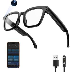 AI Smart Glasses,HD 1080P Camera Glasses with Video Recording & Photo Taking,140+ Language Real-Time Translation Glasses Perfect for Travel, Business(Transparent Anti-Blue)