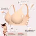 As Fairy Bras for Women No Underwire Airholes Full Coverage Seamless Wireless Bra Support Lift Tshirt Push Up Brassiere(Invisible Nude 40D)
