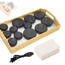 Goodtar Hot Stones Massage Set with 12 Stones & 2 Towels – Massage Tools for Deep Tissue Pain Relief | Professional Hot Rocks Massage Stones Warmer Kit with Bamboo Heater Box for Home Spa Warming