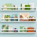 Large Nursery Book Shelves Wall Mounted for Kids Room, White Floating Nursery Bookshelf for Baby Girls Boys Bedroom, Toddler Kid Book Shelf for Classroom Library (32 Inch Long Set of 3)