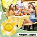 misaya 4 Packs Buffalo Disposable Table Cloth, 54 x 108 Inch Waterproof Plastic Tablecloth, Rectangle Yellow and White Checkered Table Covers for Picnic, Birthday, Party