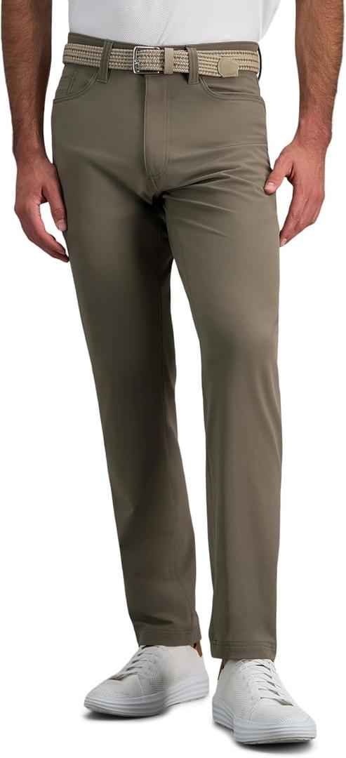 Haggar Sport Mens Nylon Performance Stretch 5-Pocket Straight Fit Tech Pant (36W x 32L, Herb)