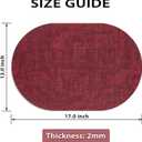 Placemats for Dining Table Set of 6 Non-Slip, Heat Resistant Oval Leather Placemat Double Layer, Waterproof Table Mats Easy to Clean for Kitchen Dining Room Coffee Office Table, Wine Red
