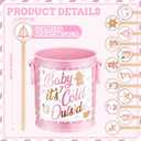 121 Pcs Christmas Wooden Coffee Stirrers with Holder and Wood Cocktail Coffee Stir Sticks Baby It's Cold Outside Disposable Drink Stirrers for Stirring Hot Restaurant Home Office(Pink)