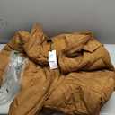 ROYAL MATRIX Women's Long Quilted Puffer Coat, Winter Warm Maxi Puffer Jacket with Detachable Hood (Large, Brown)