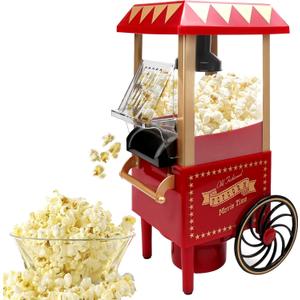 Hot Air Popcorn Machine, Popcorn Maker, 1200W Home Electric Popcorn Popper with Kernel Measuring Scoop, Healthy Oil-Free & BPA-Free for Home, Birthday Party, Movie Night or Christmas (Small)