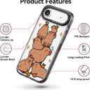 Bouvardia for iPhone 17 Air Case, Cute Design for Women & Girls, Protective & Aesthetic, Capybaras (Gray Bumper)