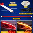 DUOFU365 DRL Strip Light,2PCS 24 Inch Waterproof Flexible Sequential Turn Signal Light,DC 12V Super Bright Car Daytime Running Light Red &Amber/Yellow Switchback Sequential Lamp