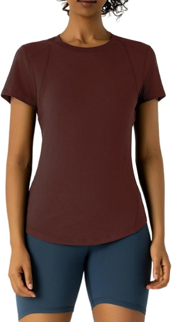 Workout Tops for Women Athletic Tops Short Sleeve Shirts-Cropped Slim Fit Gym Running Yoga T Shirts
XS