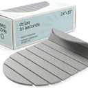 Deepstone Foldable Stone Bath Mat – Large Diatomaceous Earth Mat, Quick Dry with NonSlip Base, Water Absorbing Bathroom and Shower Stone Mat, Easy to Clean (24” x 15”), White